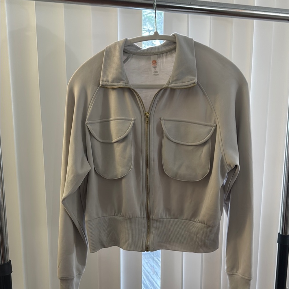 Mono B Gray Bomber Jacket Lightweight Structured